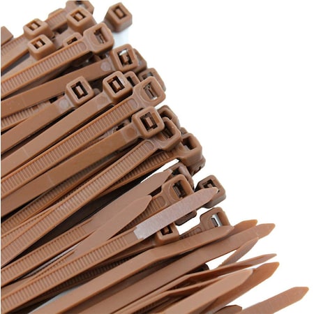 Us Cable Ties Cable Tie, 11 in L, 3 in Max Bundle Dia., Brown, Nylon 6/6, 50 lb Strength, 100 PK SD11BR100